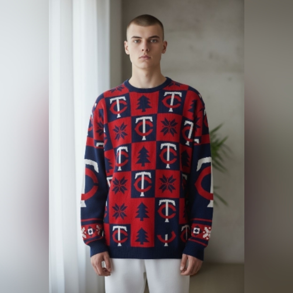 Minnesota Twins Men's Size 2XL Ugly Christmas Sweater MLB Baseball Team